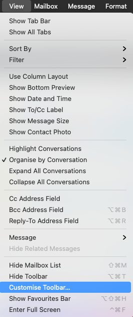 Hoe customize je je toolbar in Apple mail